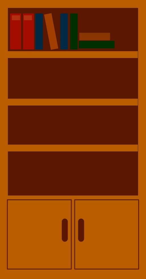 houten boekenkast , vector of kleur illustratie