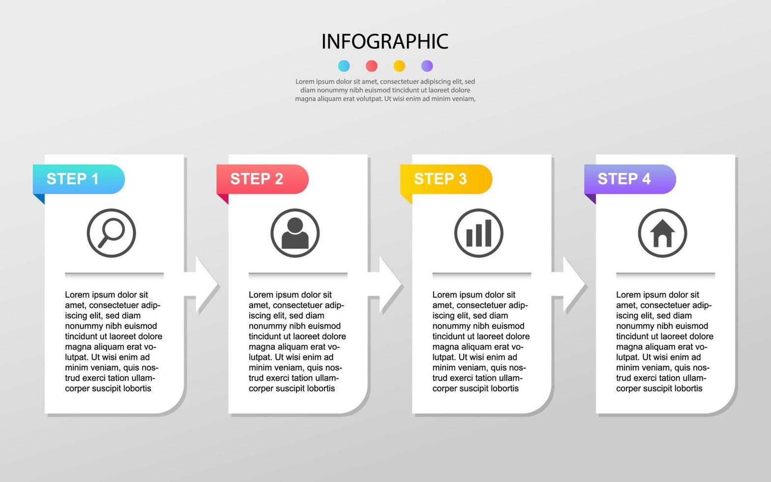 moderne zakelijke datavisualisatie. proces grafiek. abstracte elementen van grafiek, diagram met stappen, opties, processen. vector zakelijke sjabloon voor presentatie. creatief concept voor infographic.