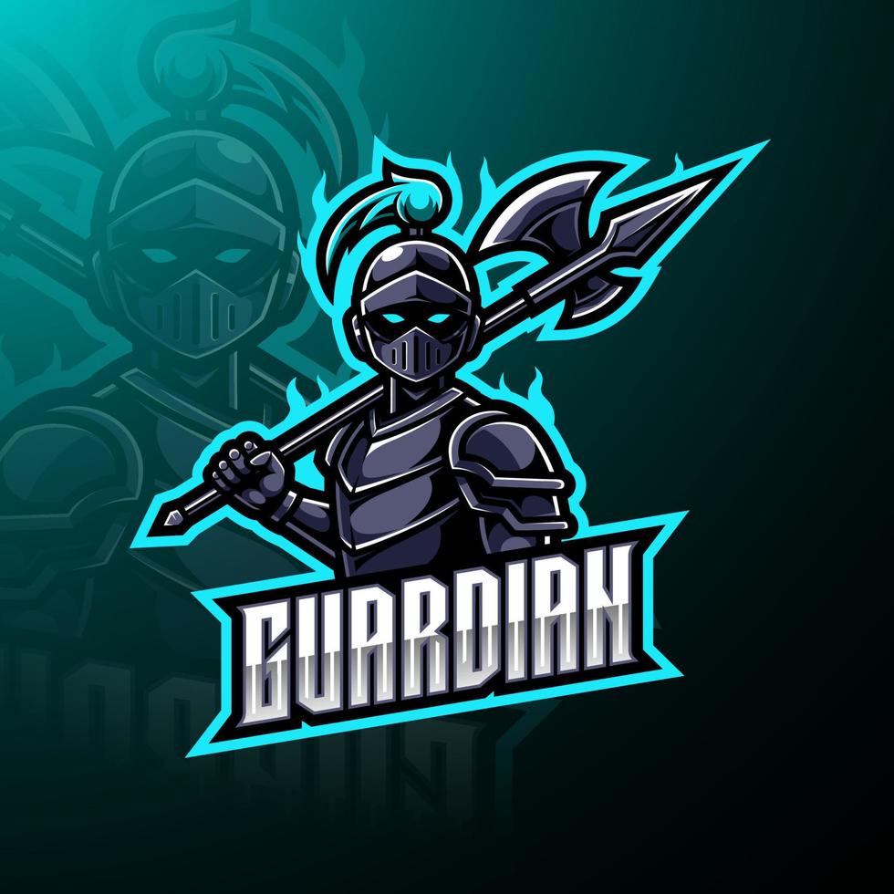 Guardian esports mascotte logo ontwerp vector