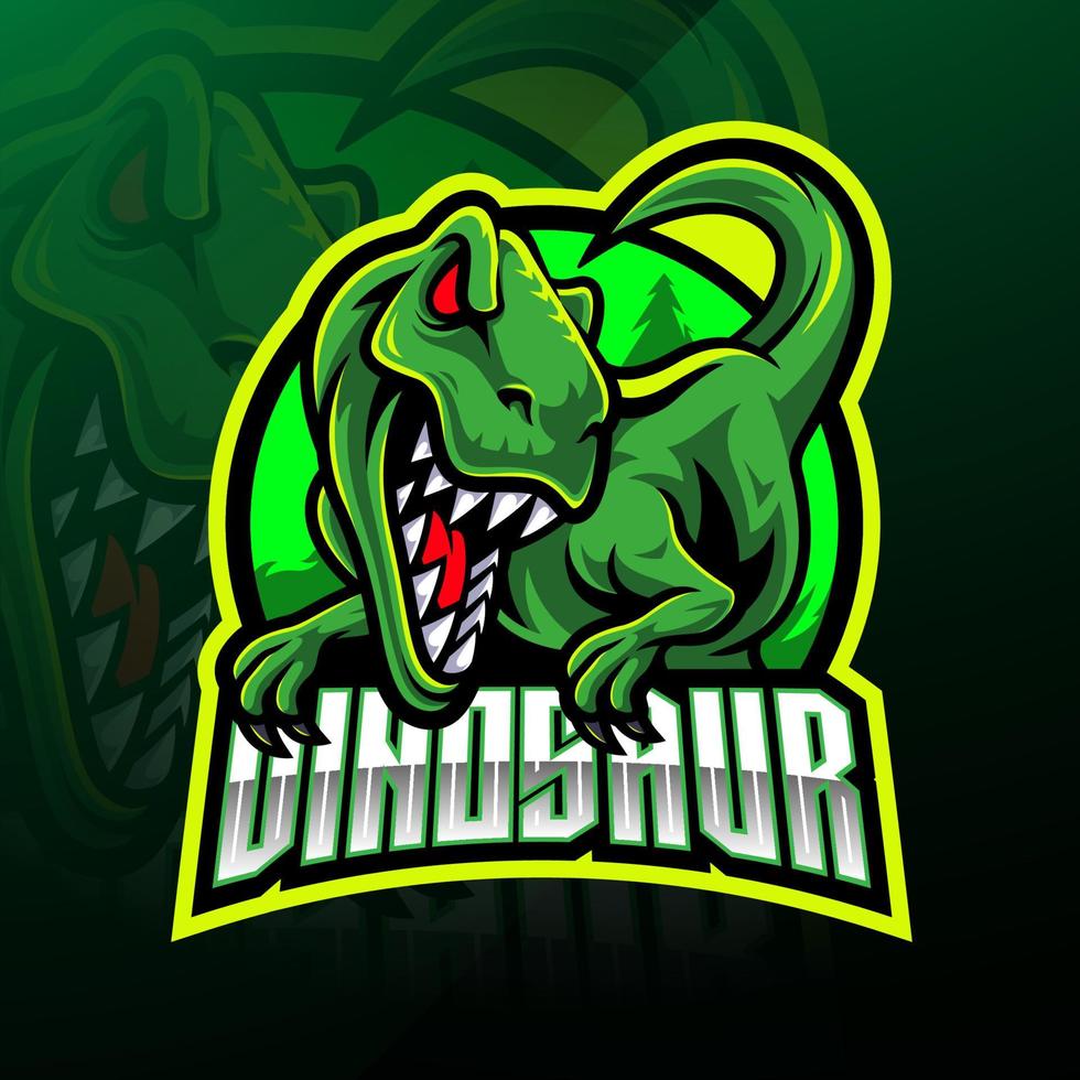 dinosaurus sport mascotte logo ontwerp vector