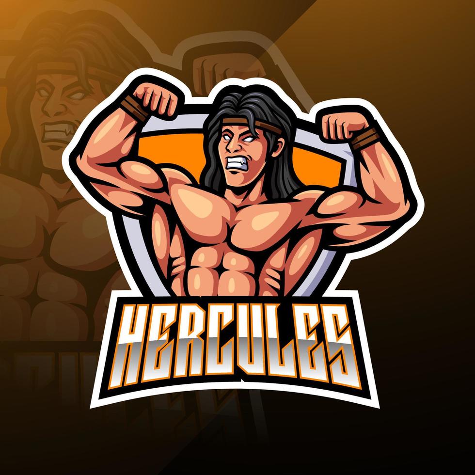 hercules esport mascotte logo ontwerp vector