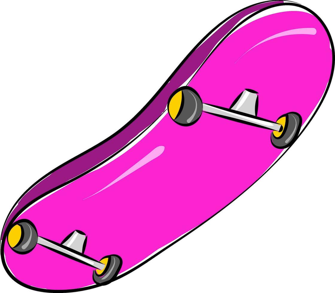 skateboard onderkant, vector of kleur illustratie.