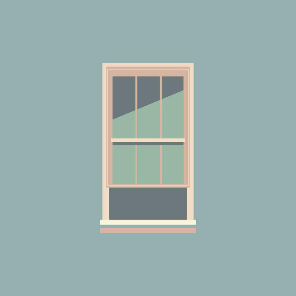 een kleur illustratie van een voor de helft geopend venster, vector of kleur illustratie.