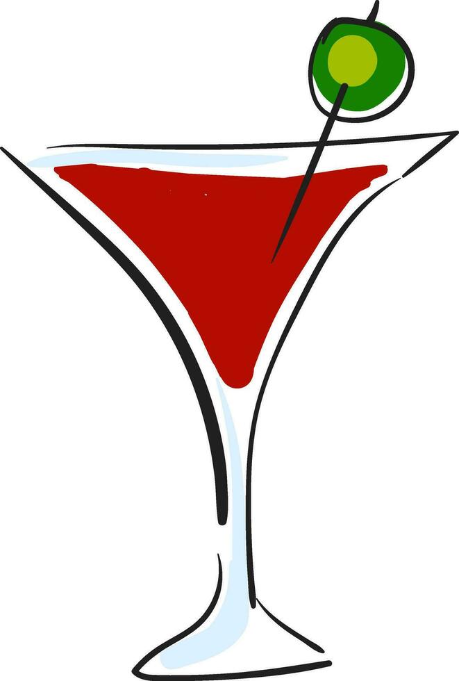 rood cocktail, vector of kleur illustratie.