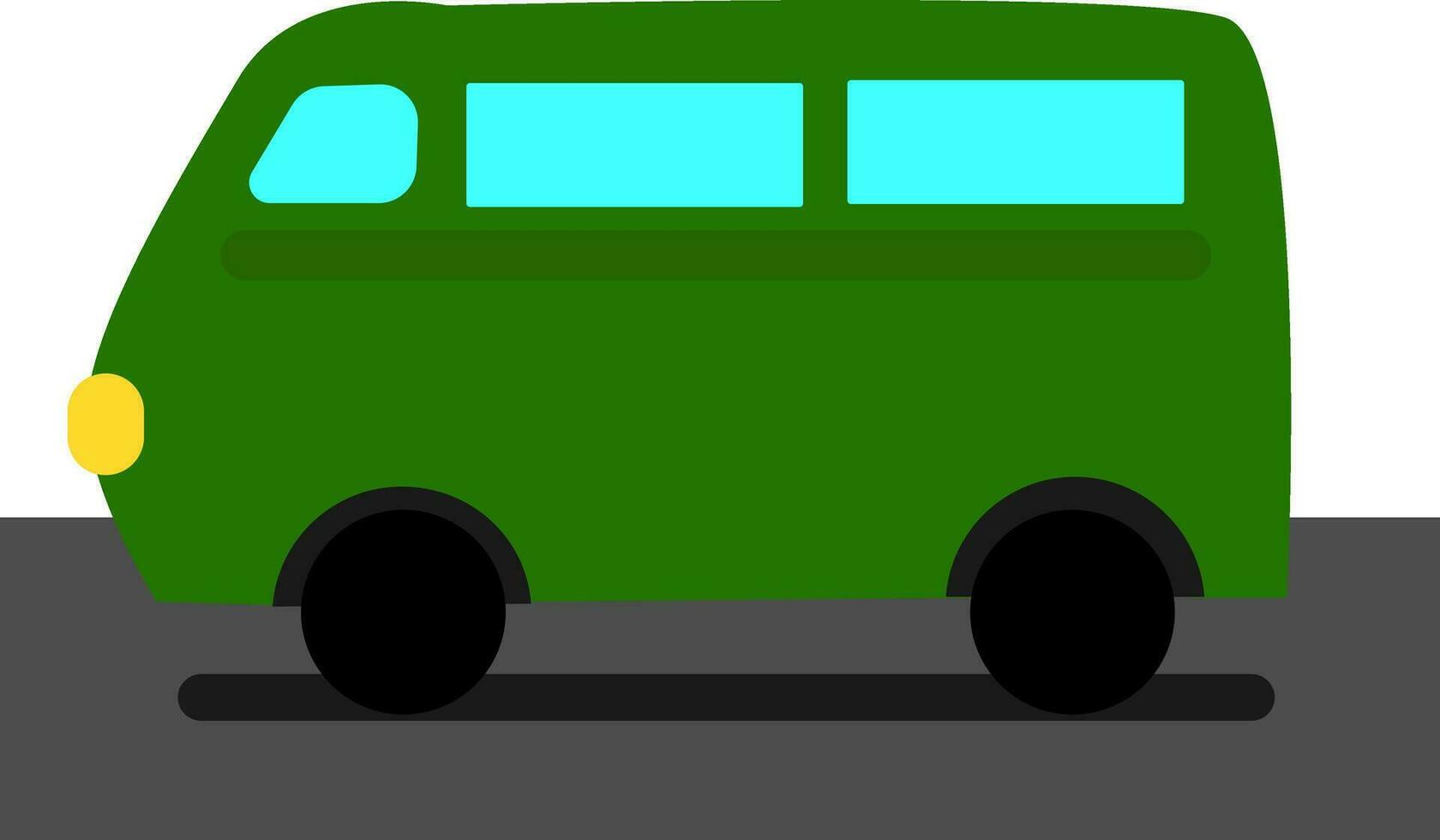 groen auto, vector of kleur illustratie.