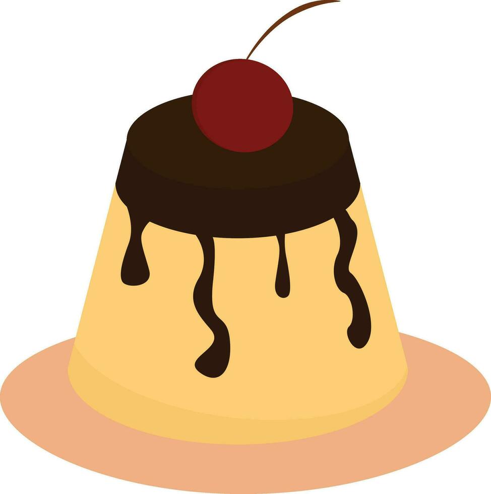 beeld van taart - ijs room taart, vector of kleur illustratie.