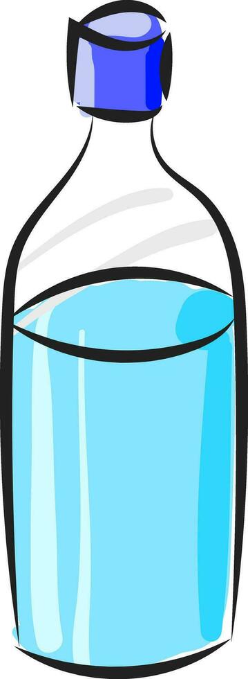 beeld van fles van water, vector of kleur illustratie.