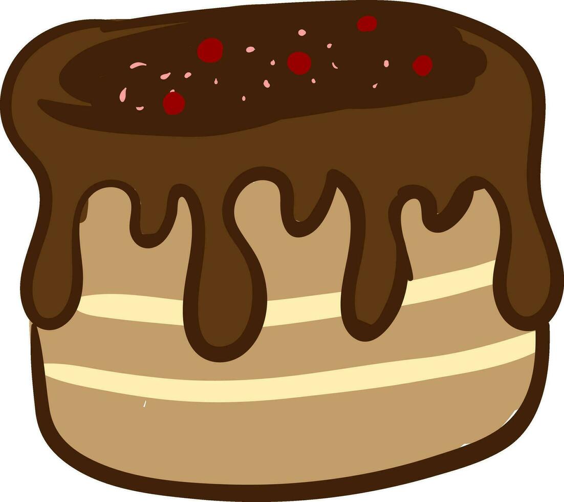 beeld van chocola taart, vector of kleur illustratie.