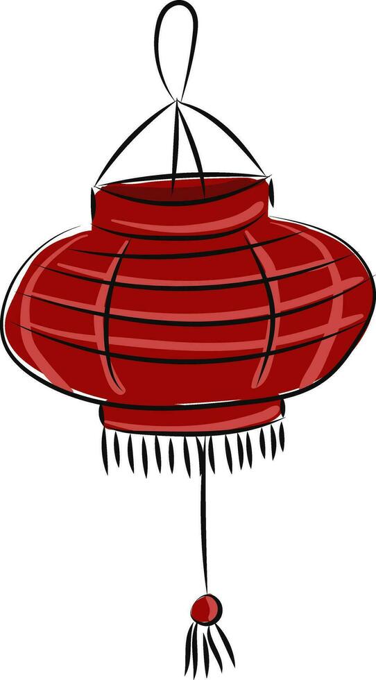 beeld van Chinese lamp - Chinese lantaarn, vector of kleur illustratie.