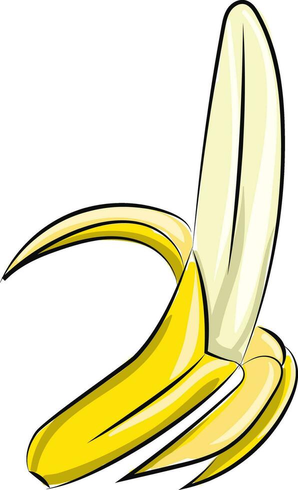 beeld van banaan, vector of kleur illustratie.