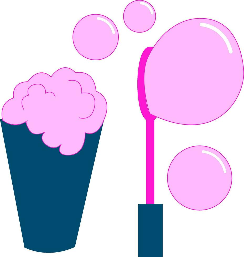 een roze bubbel speelgoed, vector of kleur illustratie