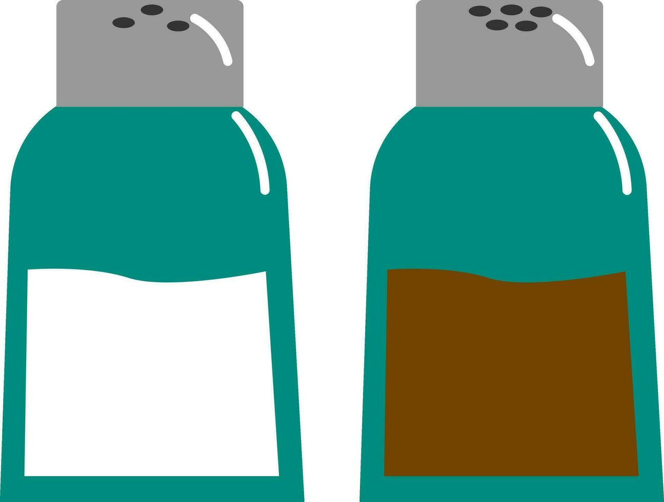 zout en peper in blauw gekleurd schudders vector of kleur illustratie
