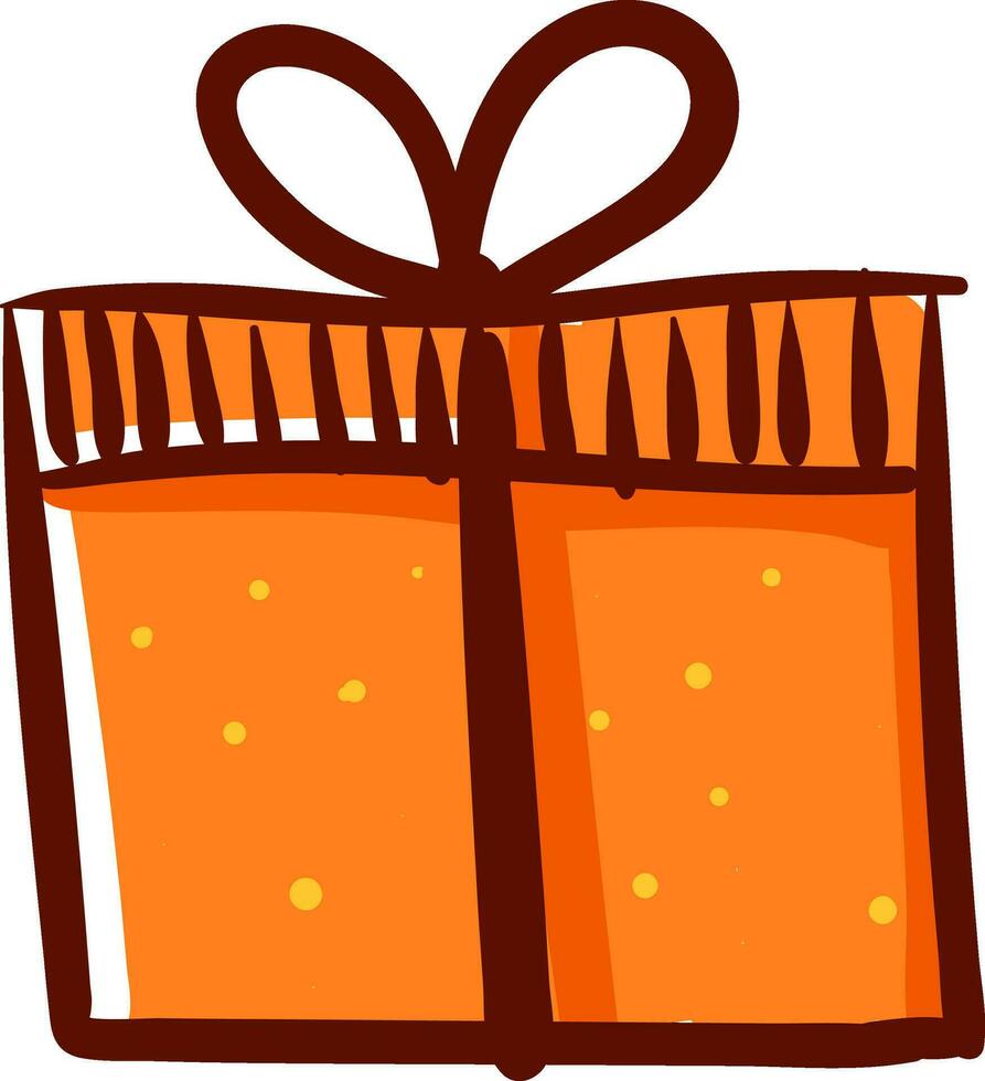 tekening van een oranje geschenk doos vector of kleur illustratie