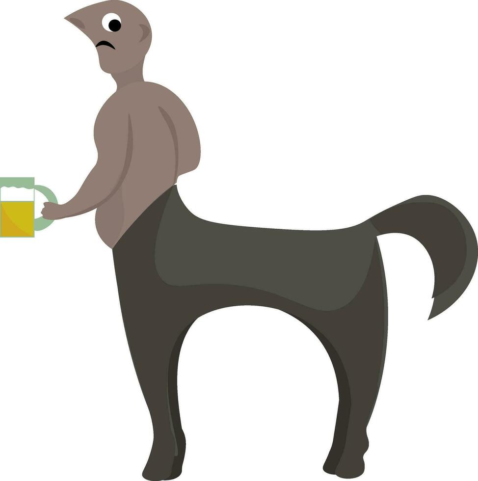 centaur Holding een pot drukt uit droefheid vector of kleur illustratie