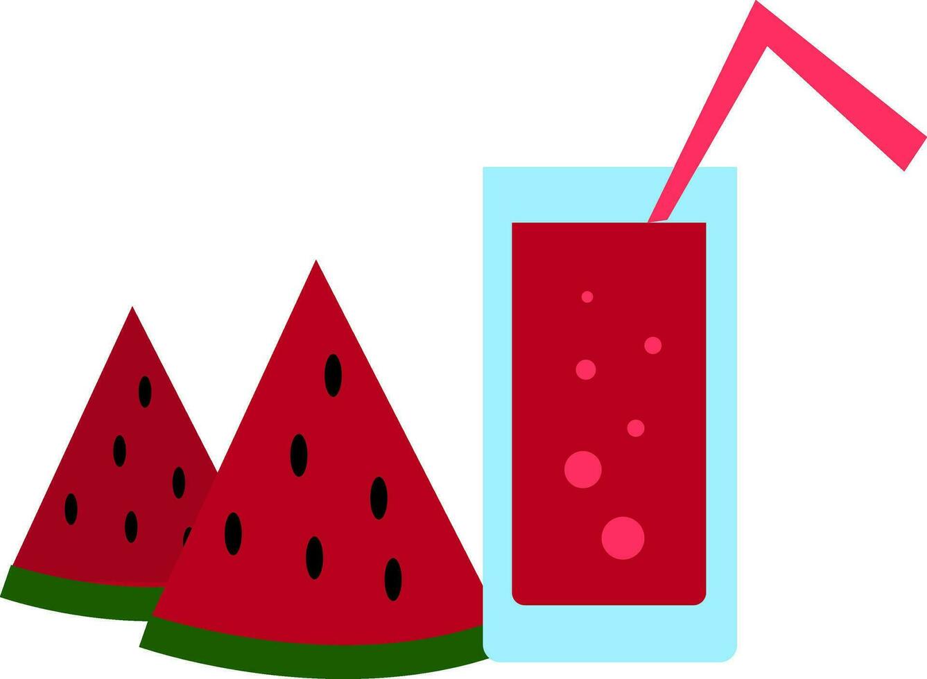 watermeloen sap, vector of kleur illustratie.