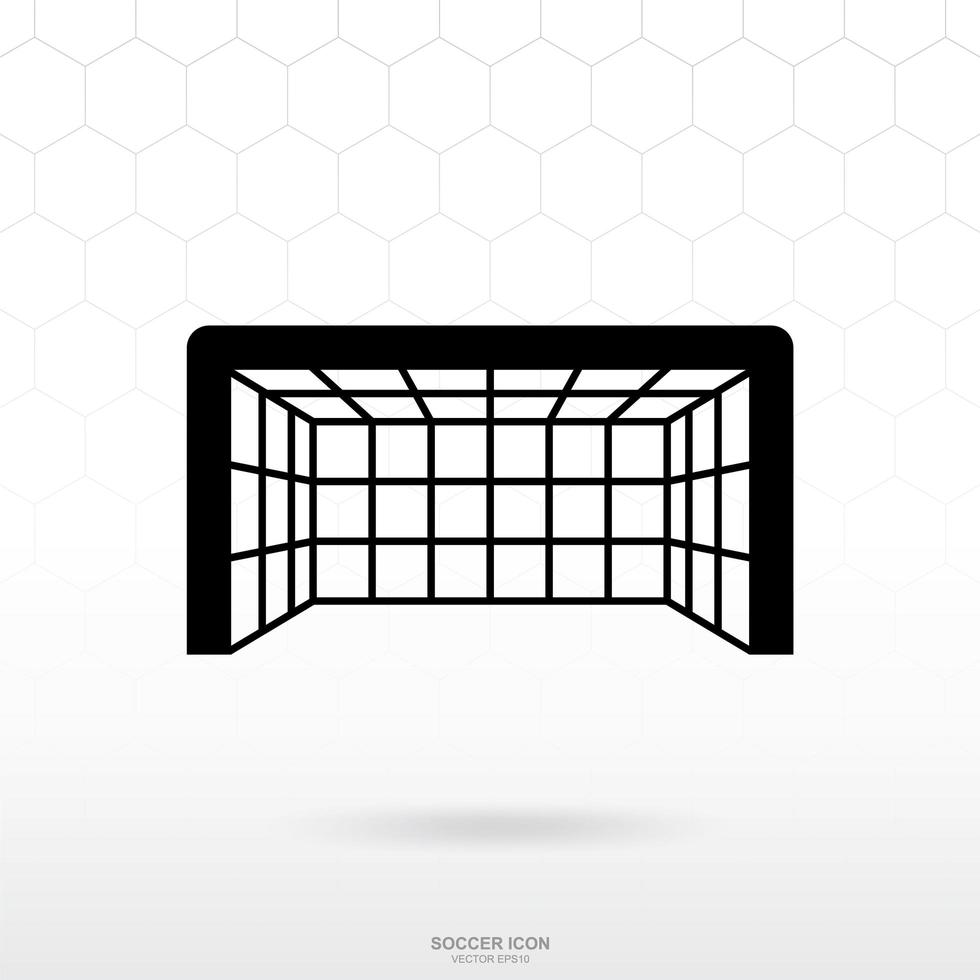 voetbaldoel en net icoon. voetbal voetbal sport teken en symbool voor sjabloonontwerp. vector. vector