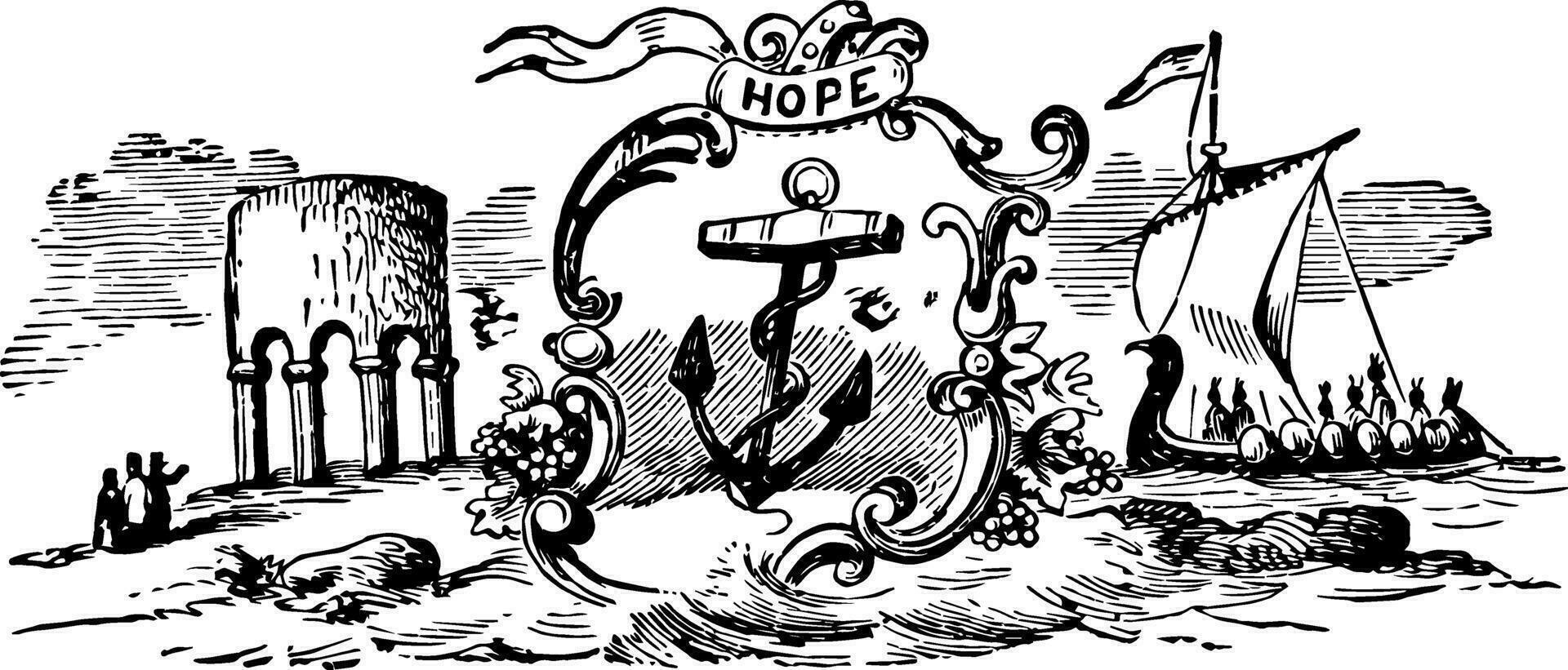 de officieel zegel van koloniaal Rhode eiland in 1636 wijnoogst illustratie vector