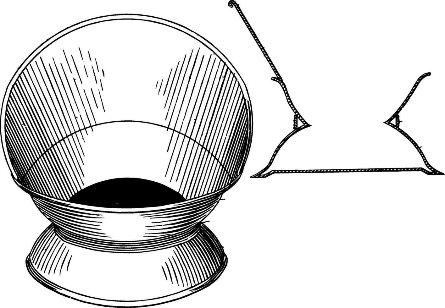 de ontwerp voor een cuspidor is een vergaarbak gemaakt voor spugen wijnoogst gravure. vector