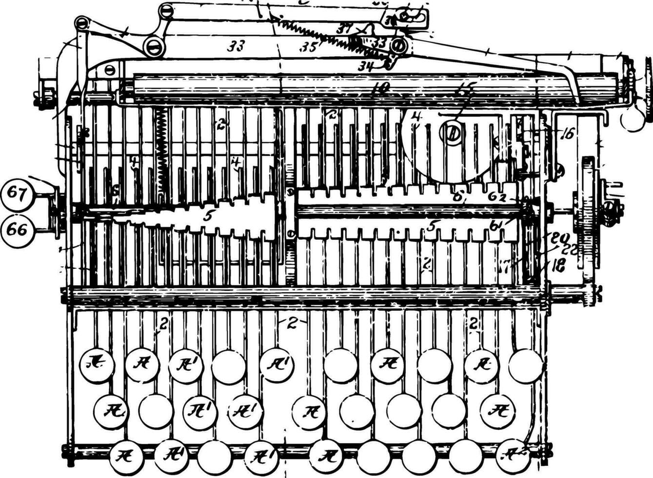 type schrijven machine wijnoogst illustratie. vector