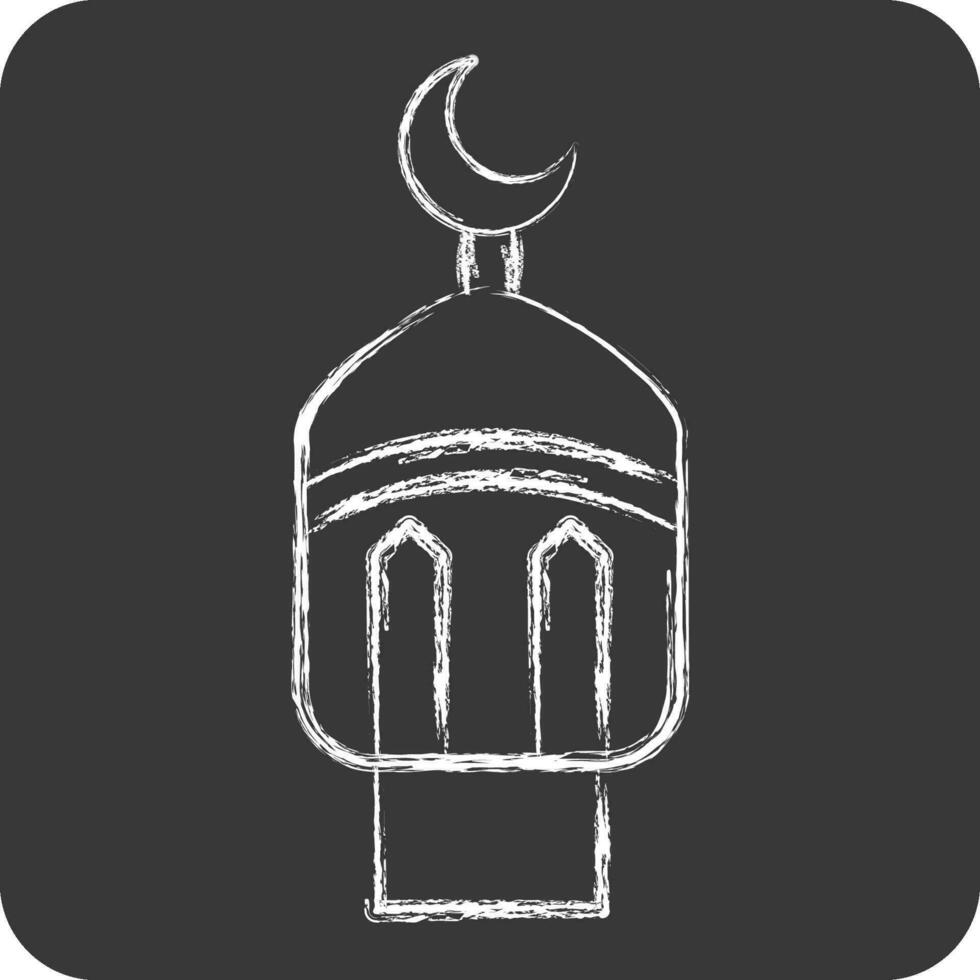 icoon lantaarn. verwant naar Ramadan symbool. krijt stijl. gemakkelijk ontwerp bewerkbaar. gemakkelijk illustratie vector