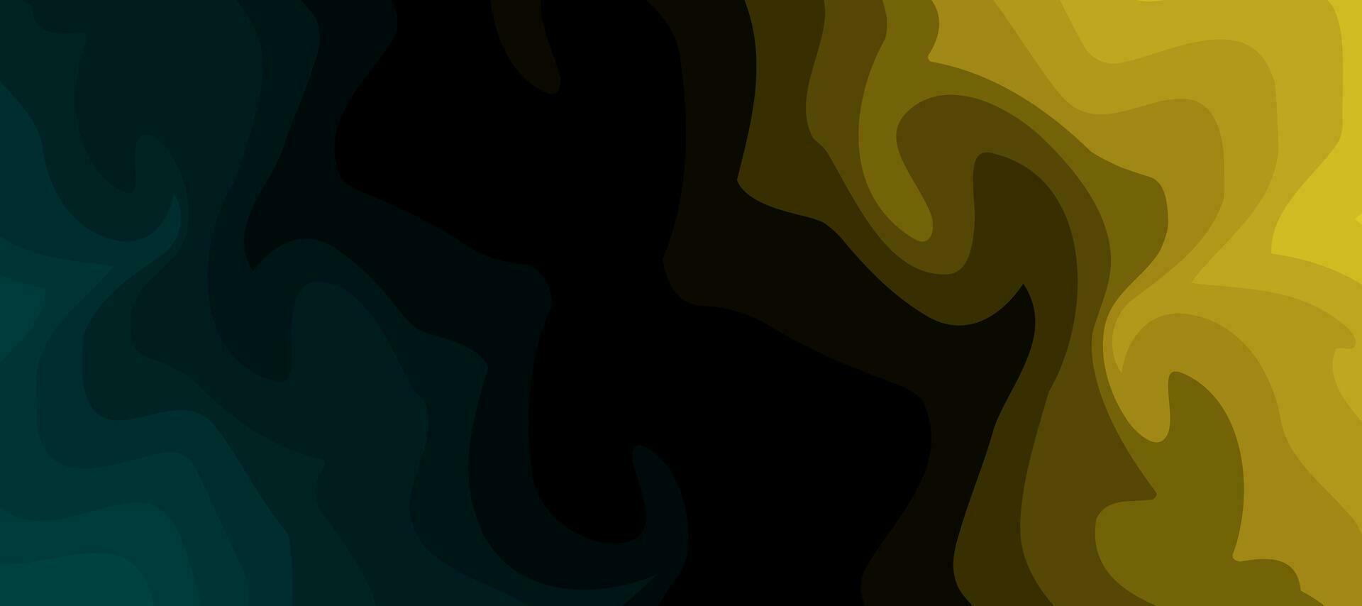 abstract donker groen geel diep strand golven achtergrond vector