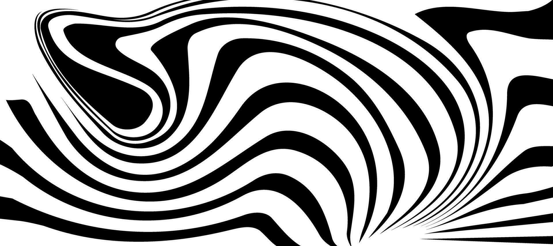 abstract achtergrond met zebra patroon vloeiende zwart golven vector