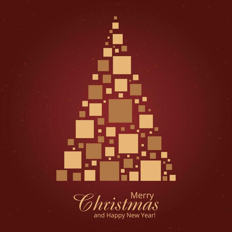 vrolijk Kerstmis achtergrond en Kerstmis boom grafisch vector elementen gestapeld met elementen