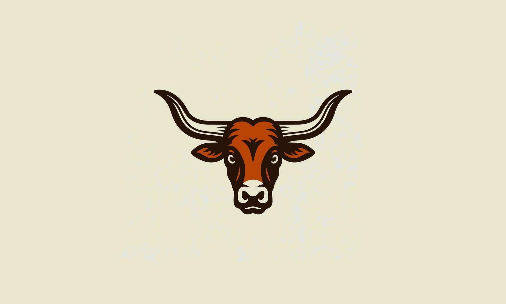 hoofd koe lang toeter vector illustratie vlak ontwerp logo