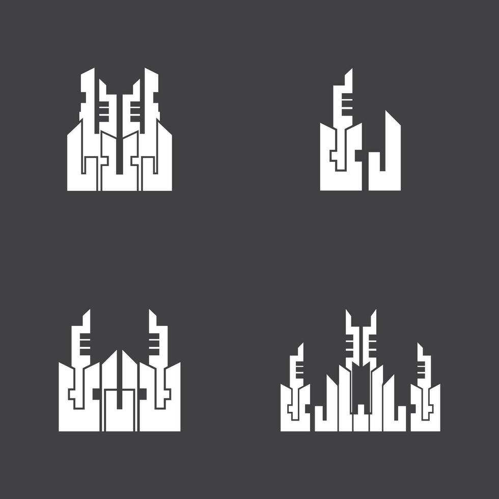 moderne stadshorizon. stad silhouet. vectorillustratie in plat ontwerp vector