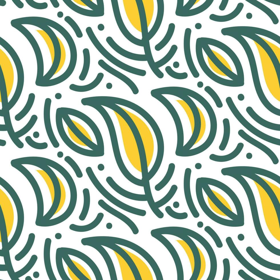 naadloos patroon geel groen fabriek creatief ontwerp achtergrond vector illustratie