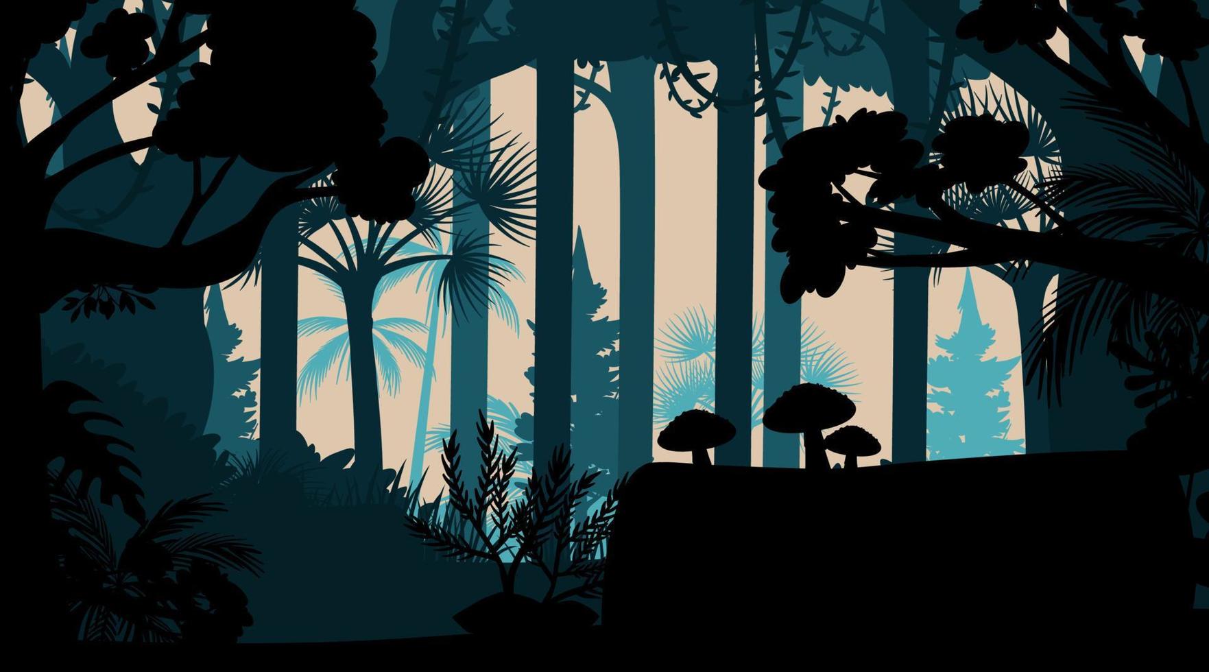 silhouet bos landschap achtergrond vector