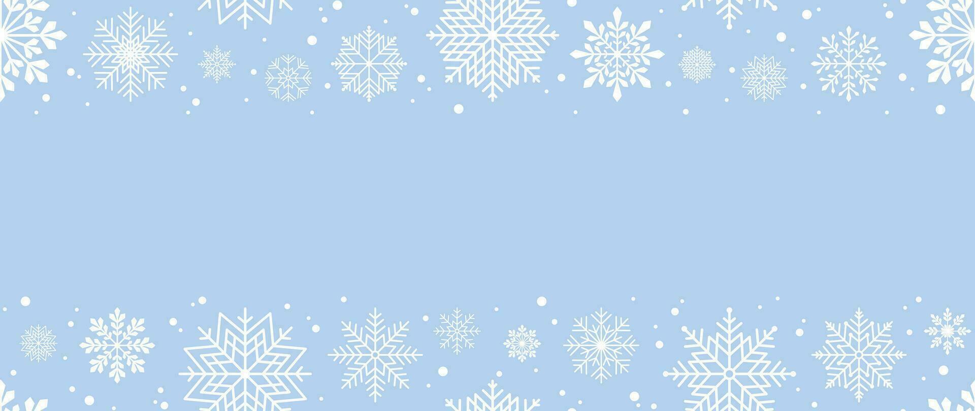 winter achtergrond met sneeuwvlokken en sneeuw. naadloos patroon. vector illustratie voor omslag, banier, poster, web, textiel en verpakking.