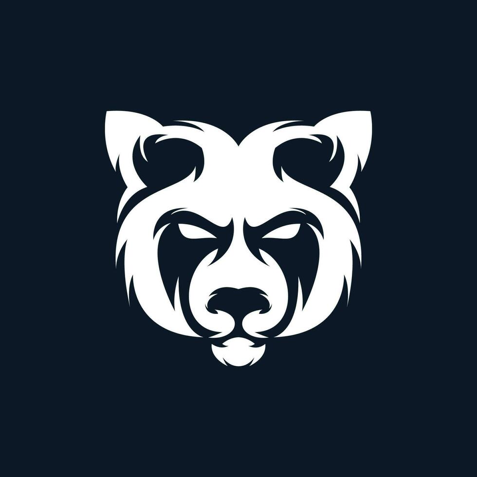 een beer hoofd logo Aan een donker achtergrond vector
