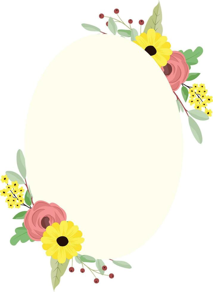 bloem kader lauwerkrans. bloemen botanisch bloemen. voor grafisch ontwerper decoratie, Product ontwerp, en kaarten vector