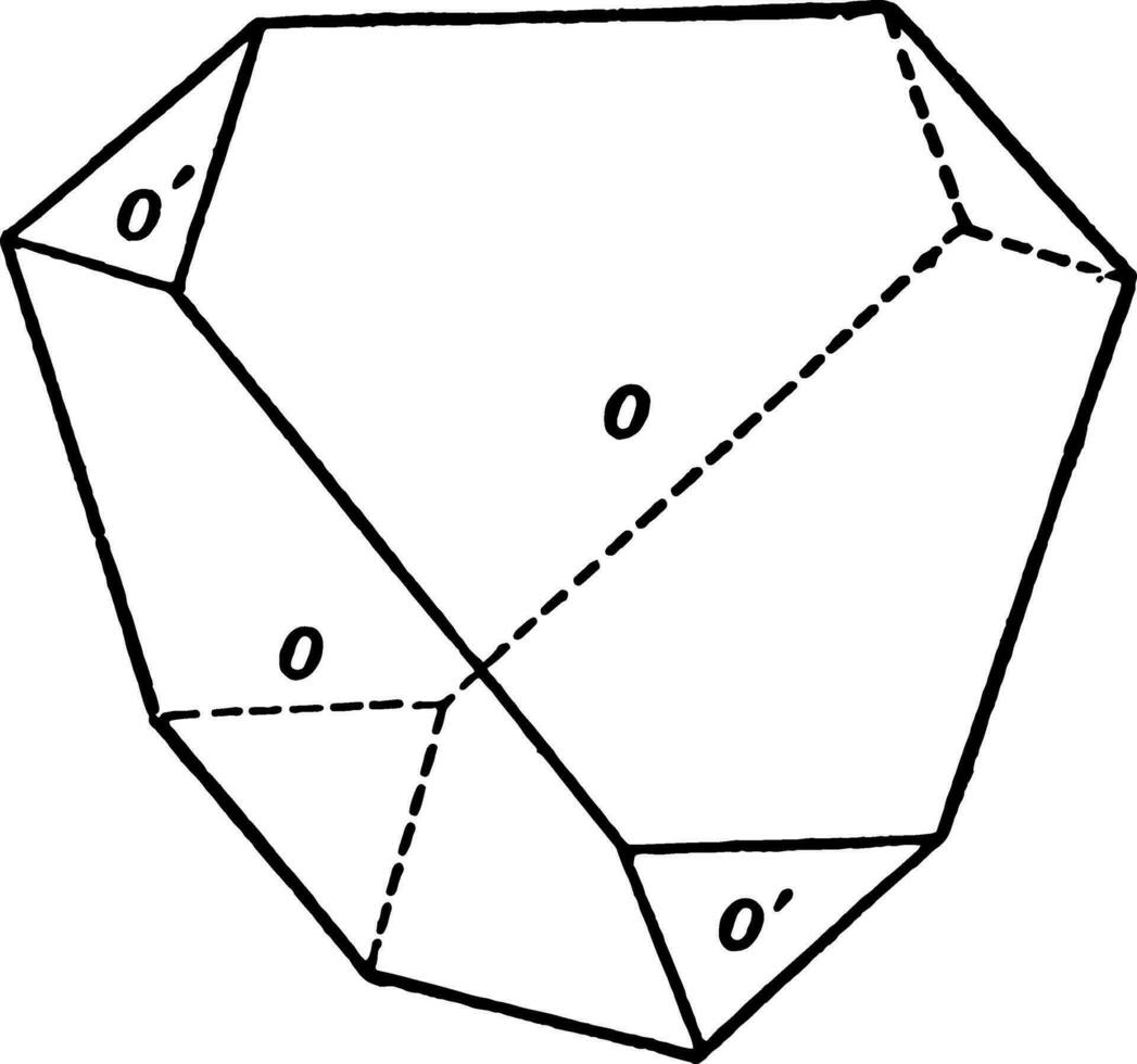sfenoïdaal kristallisatie, wijnoogst illustratie. vector