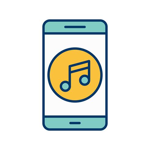 Muziek mobiele applicatie Vector Icon