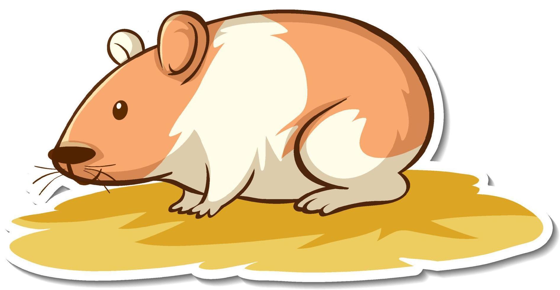 stickerontwerp met schattige geïsoleerde hamster vector