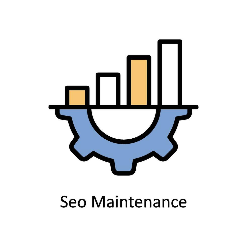 seo onderhoud vector gevulde schets icoon ontwerp illustratie. bedrijf en beheer symbool Aan wit achtergrond eps 10 het dossier