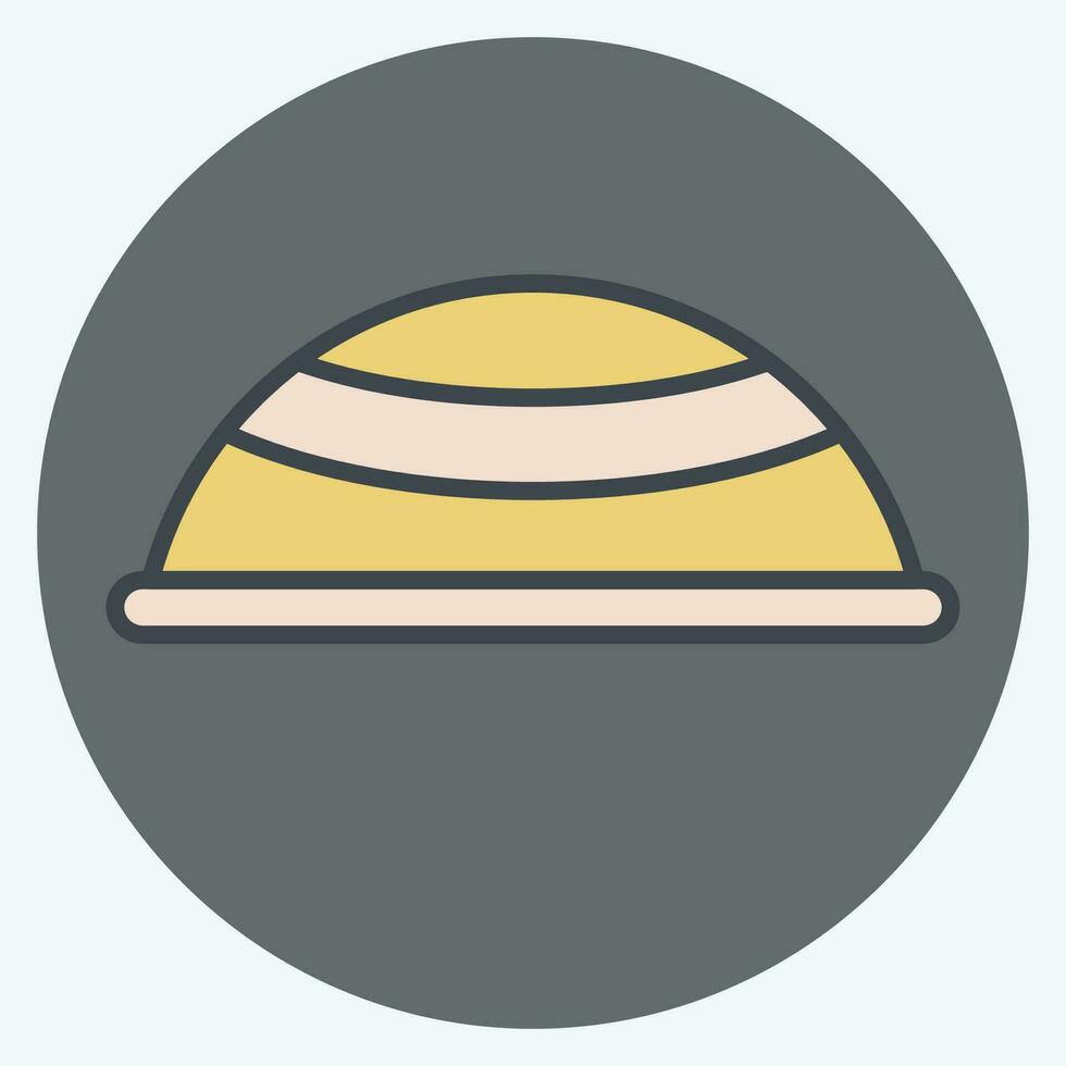 icoon hoed. verwant naar Ramadan symbool. kleur maat stijl. gemakkelijk ontwerp bewerkbaar. gemakkelijk illustratie vector