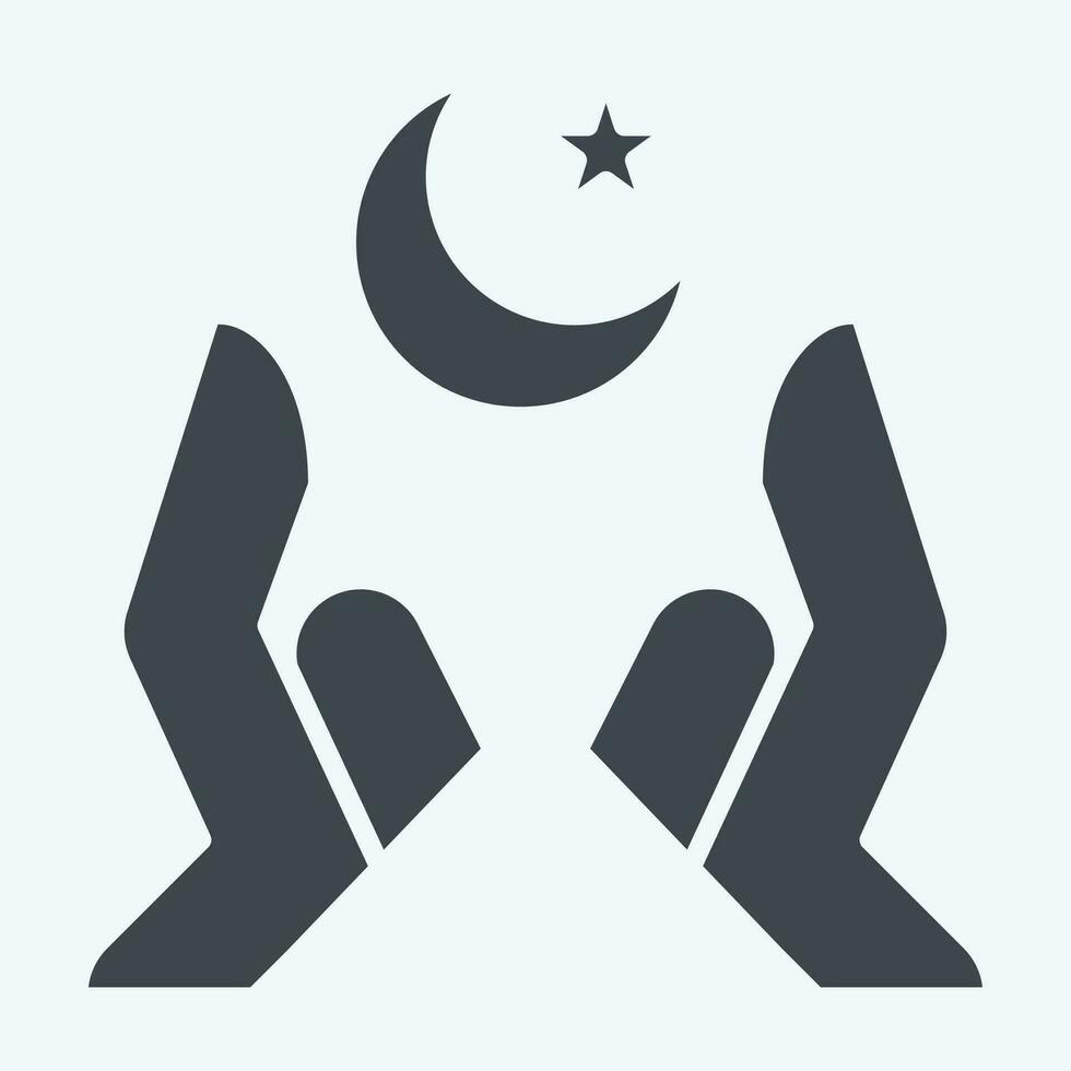 icoon handen. verwant naar Ramadan symbool. glyph stijl. gemakkelijk ontwerp bewerkbaar. gemakkelijk illustratie vector