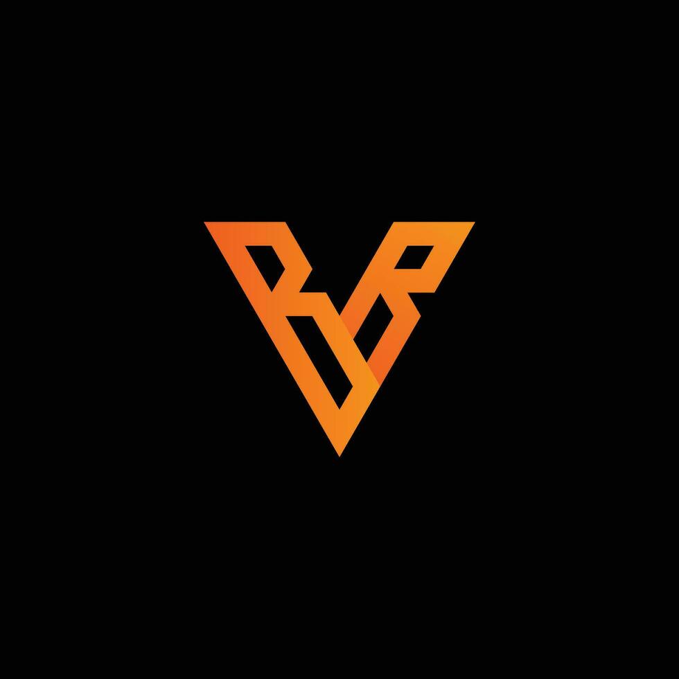 brief b en r vormig in brief v logo vector