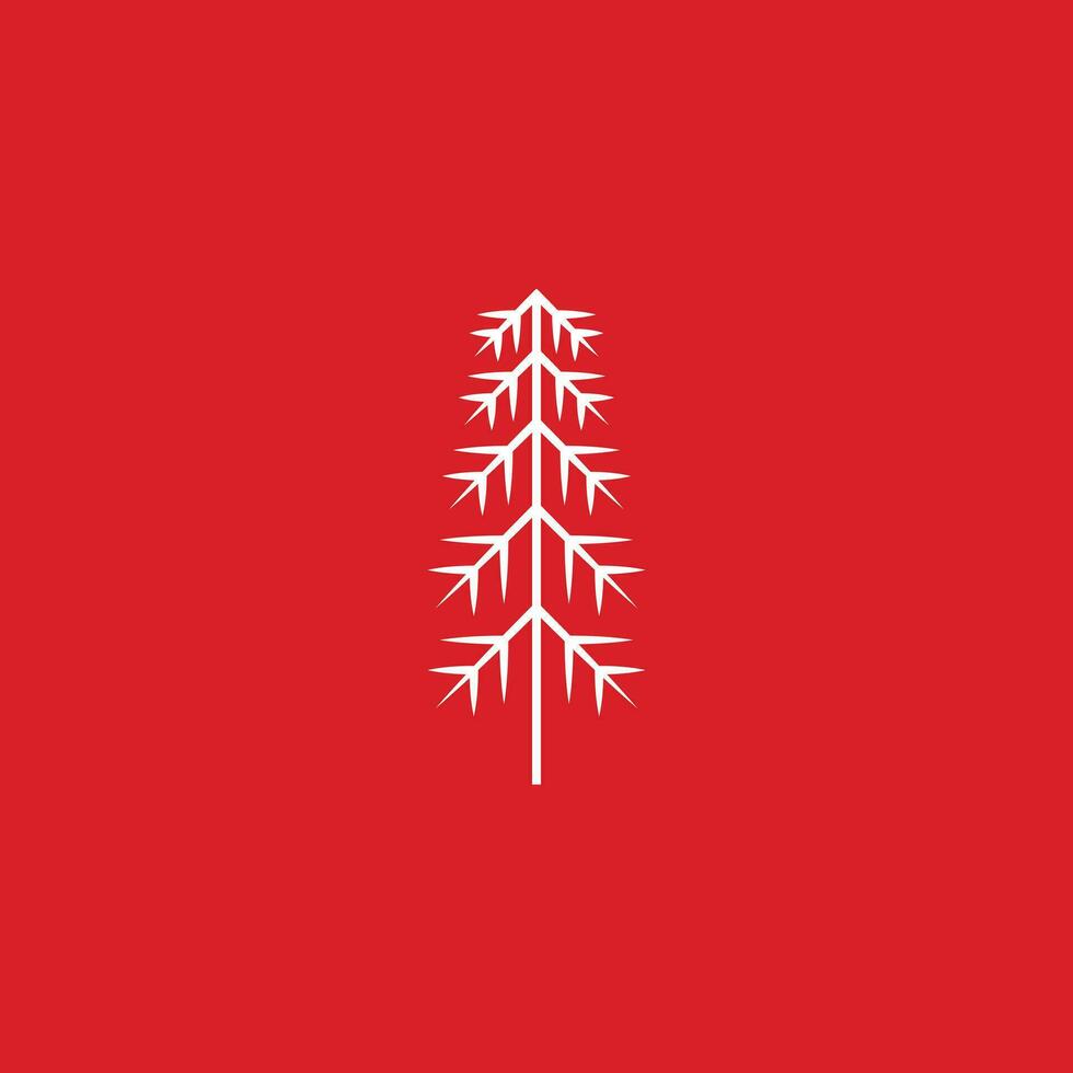 Kerstmis boom in wit logo vector