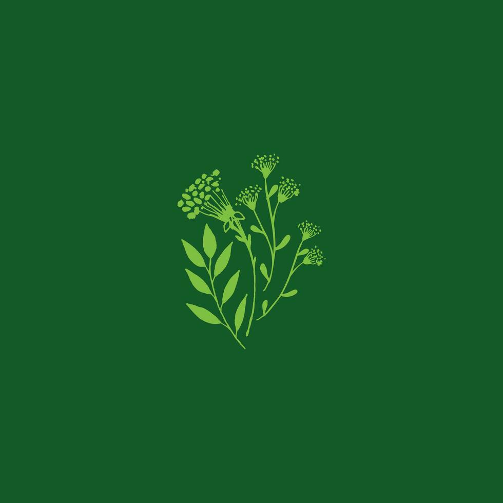 groen bloemen met bladeren logo vector