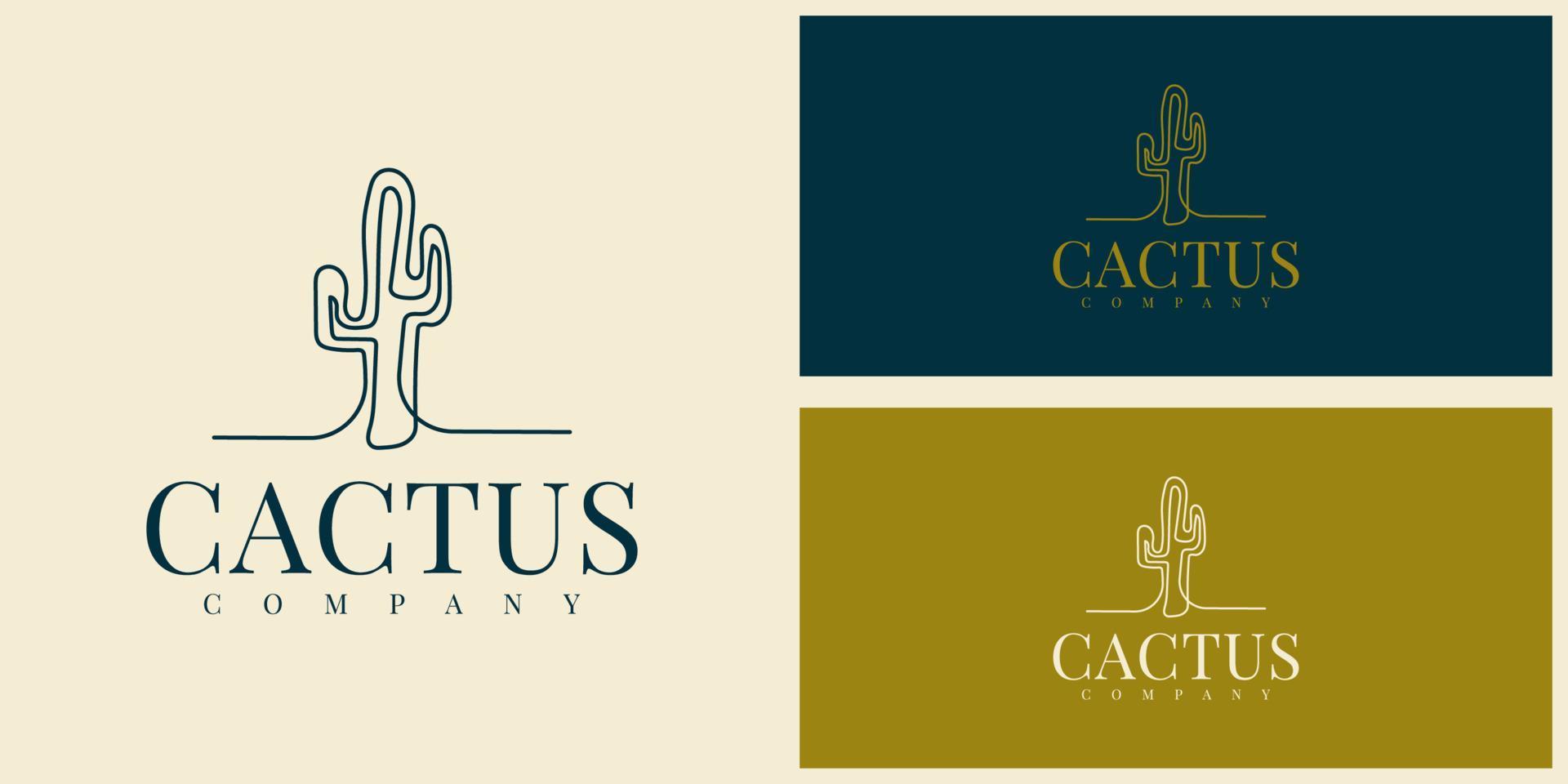 cactus logo illustratie sjabloonontwerp vector