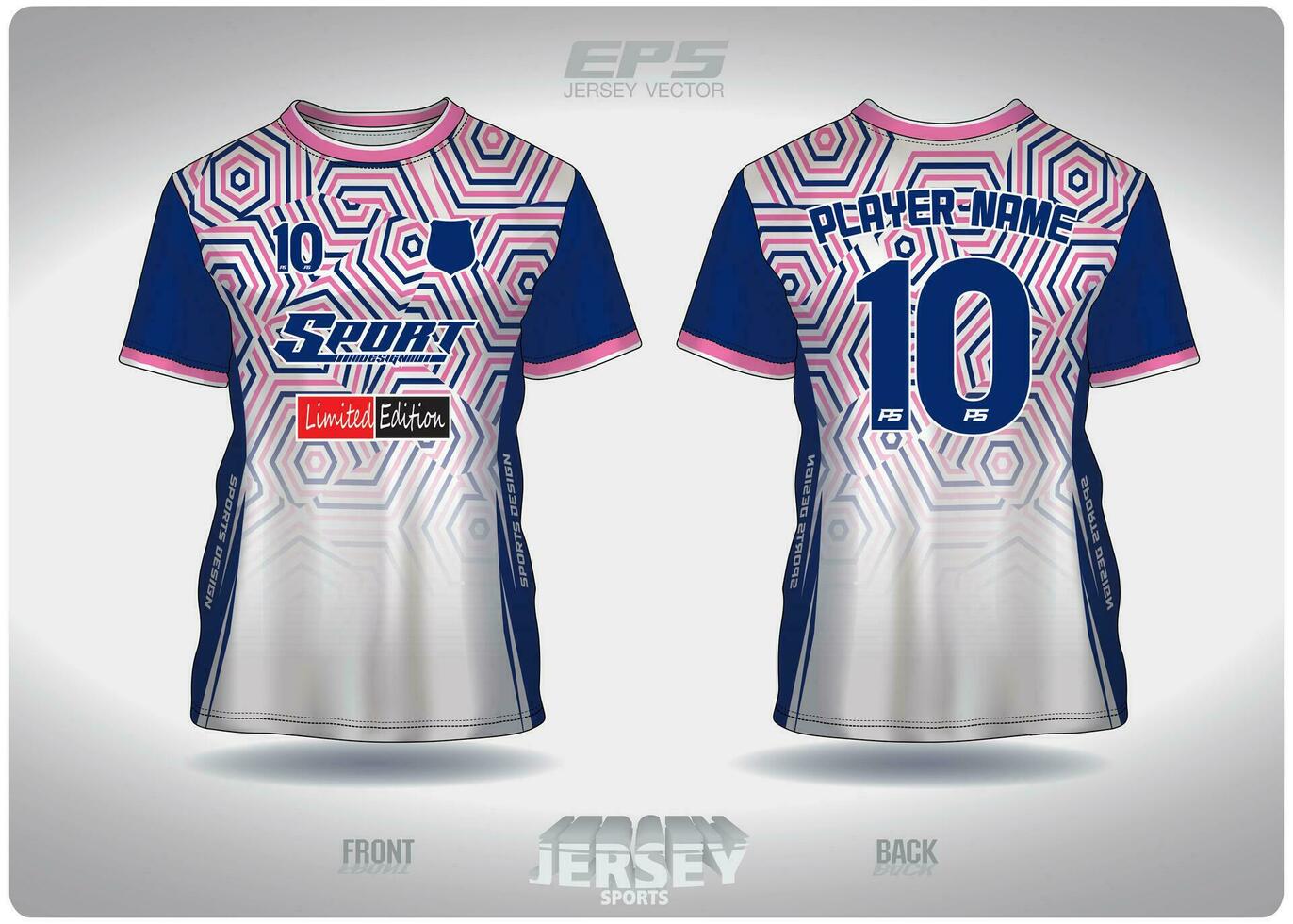 eps Jersey sport- overhemd vector.roze blauw van kleur zeshoek patroon ontwerp, illustratie, textiel achtergrond voor ronde nek sport- t-shirt, Amerikaans voetbal Jersey overhemd vector