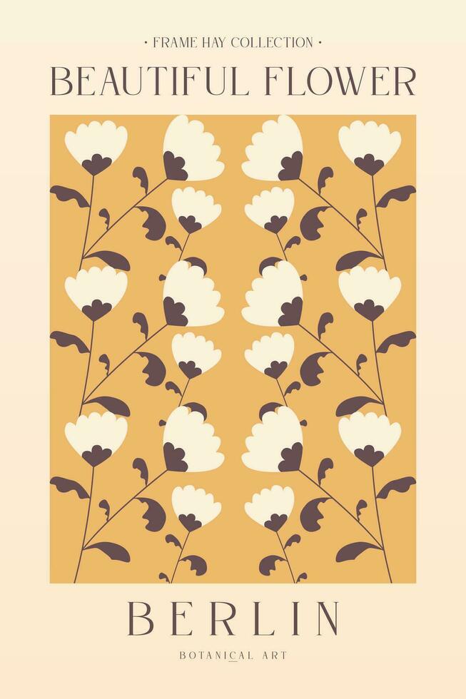 wijnoogst bloem muur decoratie poster vector