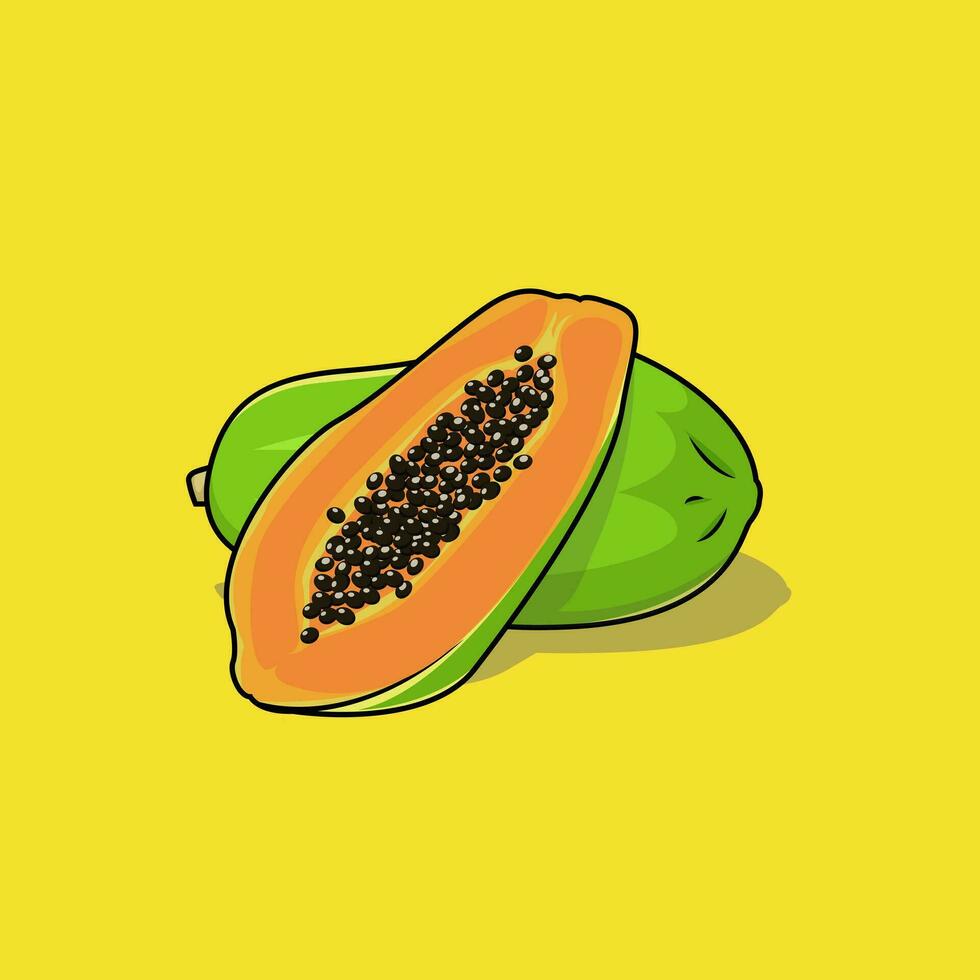 illustratie vector grafisch van papaja, fit voor illustraties in de keuken, afbeeldingen voor kinderen, achtergronden, enz