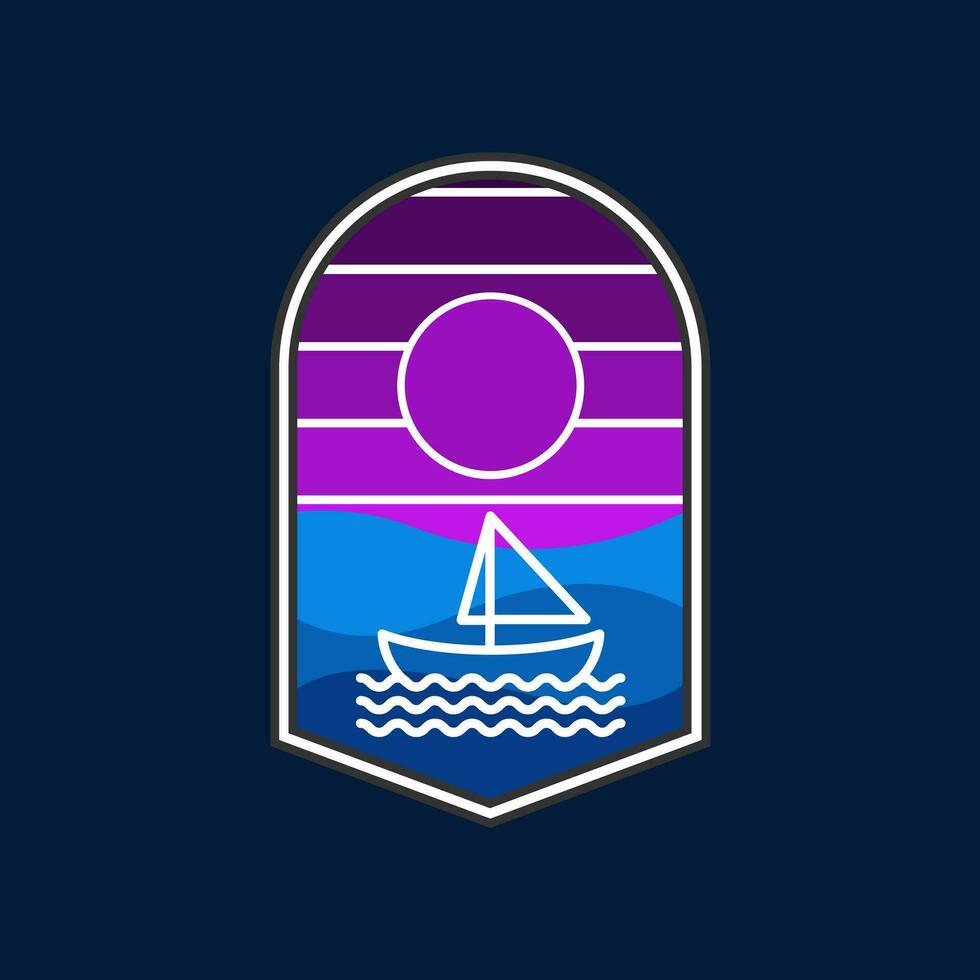 illustratie vector grafisch van zeilboot embleem.perfect voor logos over oceanen en zeeën