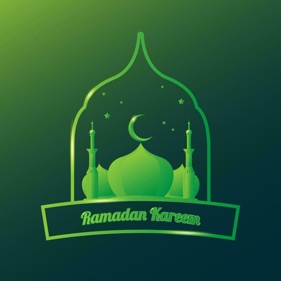 illustratie vector grafisch van groen moskee illustratie, pasvorm voor groet de viering van Ramadan