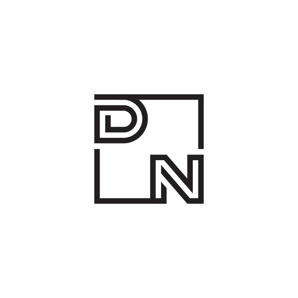 dn futuristische in lijn concept met hoog kwaliteit logo ontwerp vector